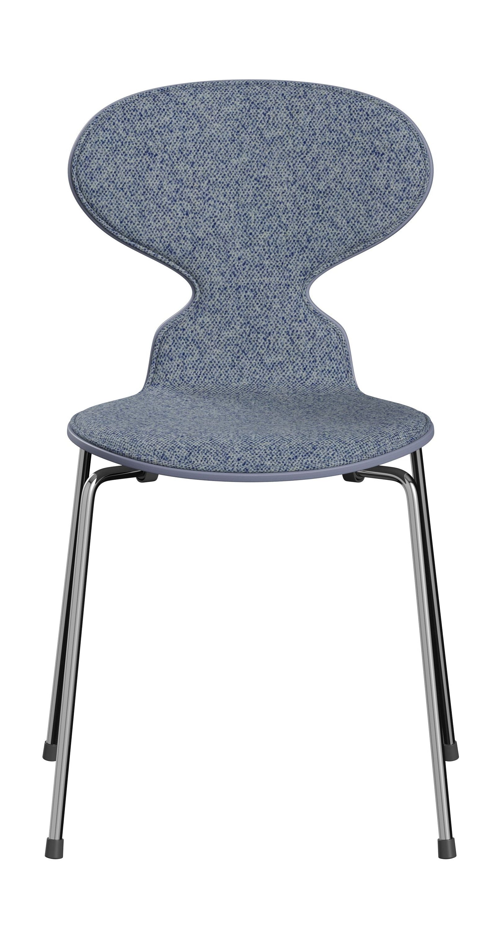 Fritz Hansen 3101 Ant Krzesło przednie tapicerowane, skorupa: kolorowy oklein lawendowy niebieski, tapicerka: Vanir tekstylny jasnoniebieski, podstawa: stal/chrom