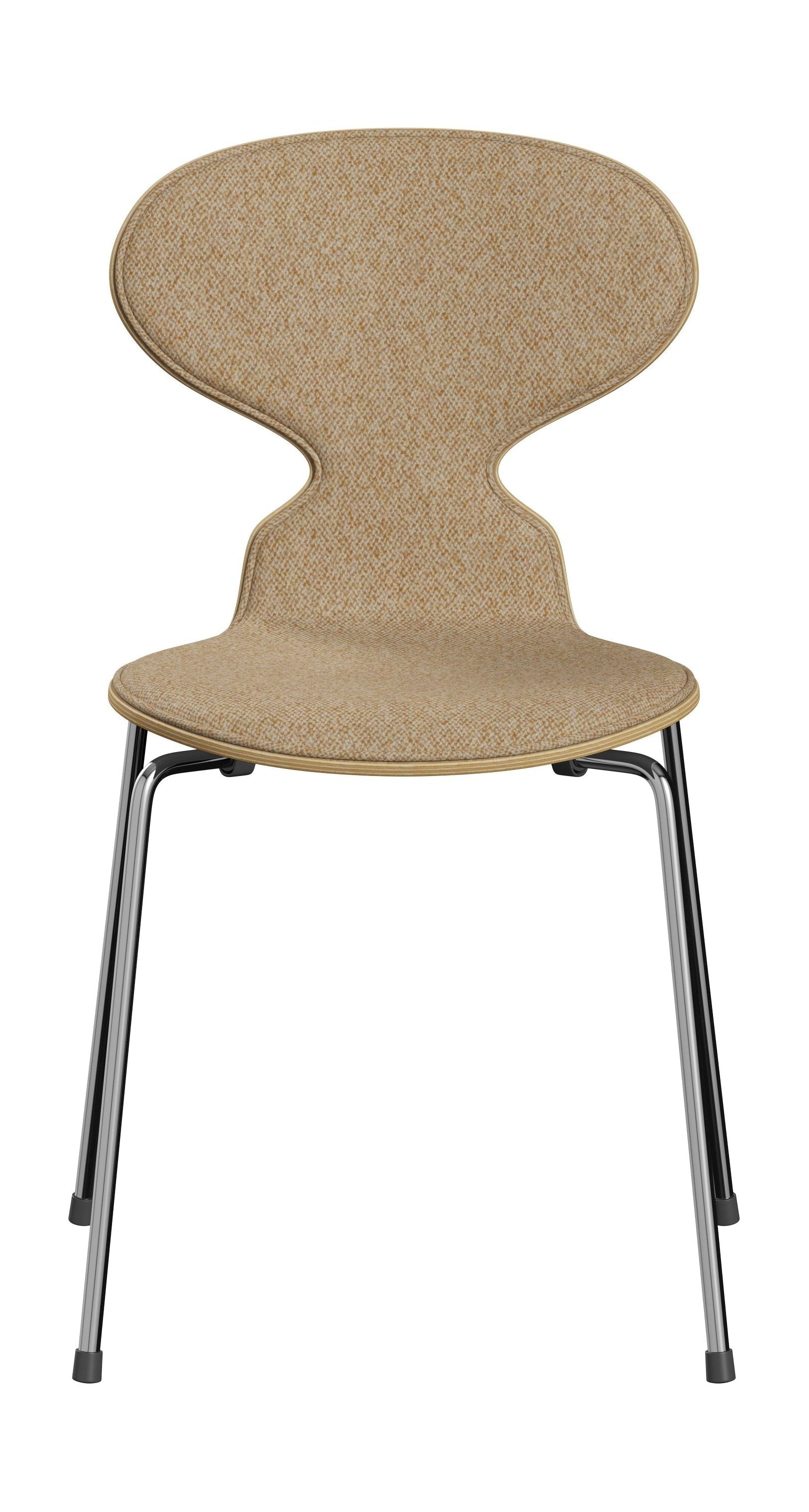 Fritz Hansen 3101 Ant Krzesło przednie tapicerowane, Shell: Clear Lakered Eiche, Tapicerka: Vanir Textile Beige Metard, Podstawa: stal/chrom
