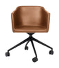 Bent Hansen od krzesła, czarny sround częściowo ze skóry kół/Cognac Zenso