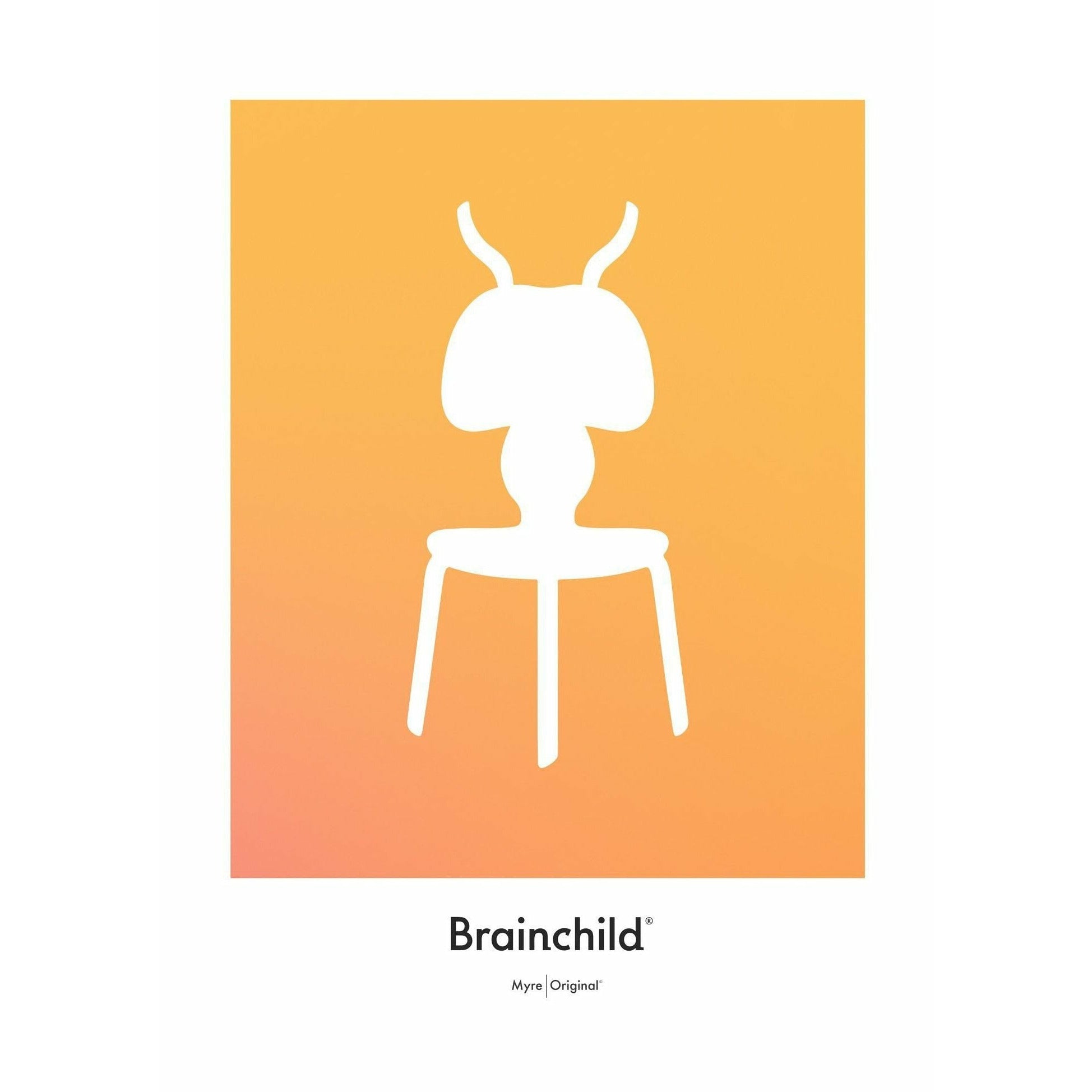 Brainchild Ant Design Icon Poster Without Frame 50 X70 Cm, Yellow