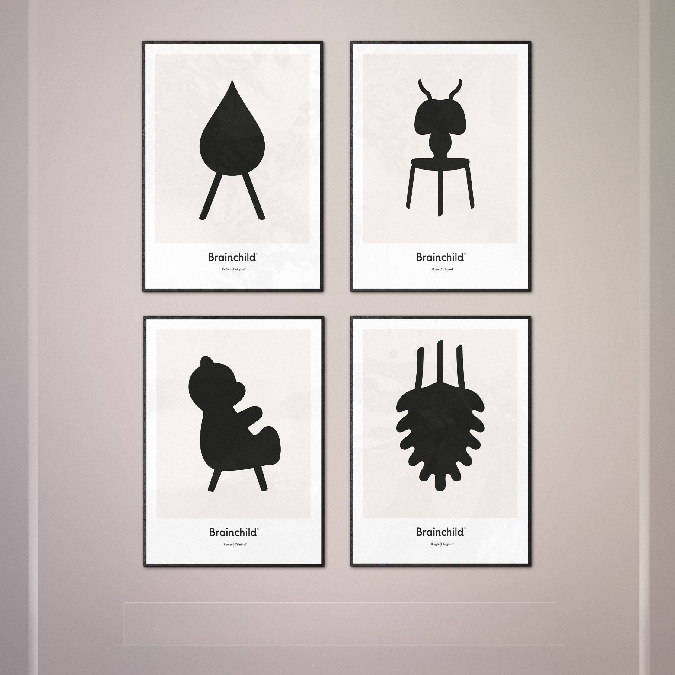 Plakat ikon mrówek pomysły bez ramki 50 x 70 cm, szary
