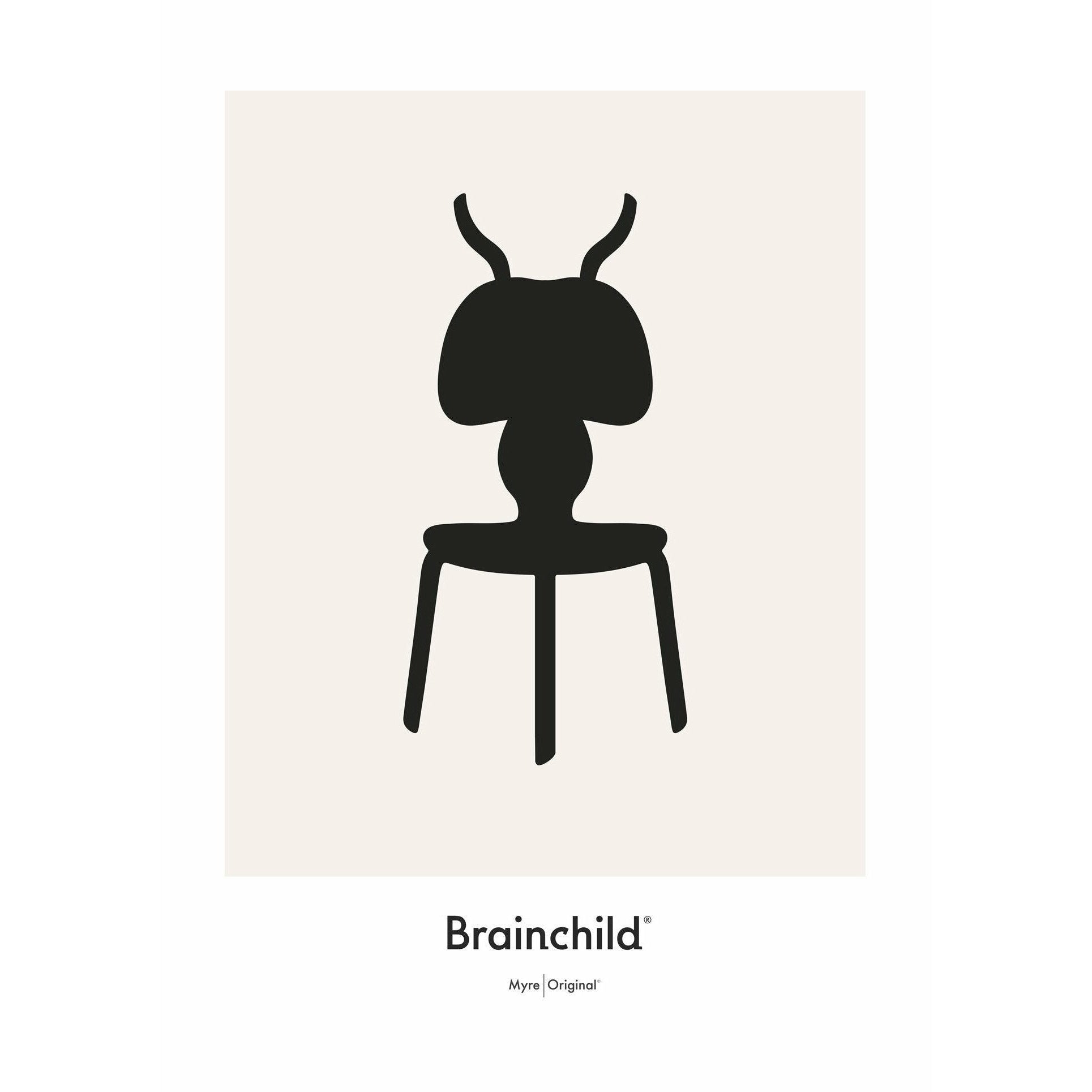 Plakat ikon mrówek mrówek bez ramek 70 x 100 cm, szary