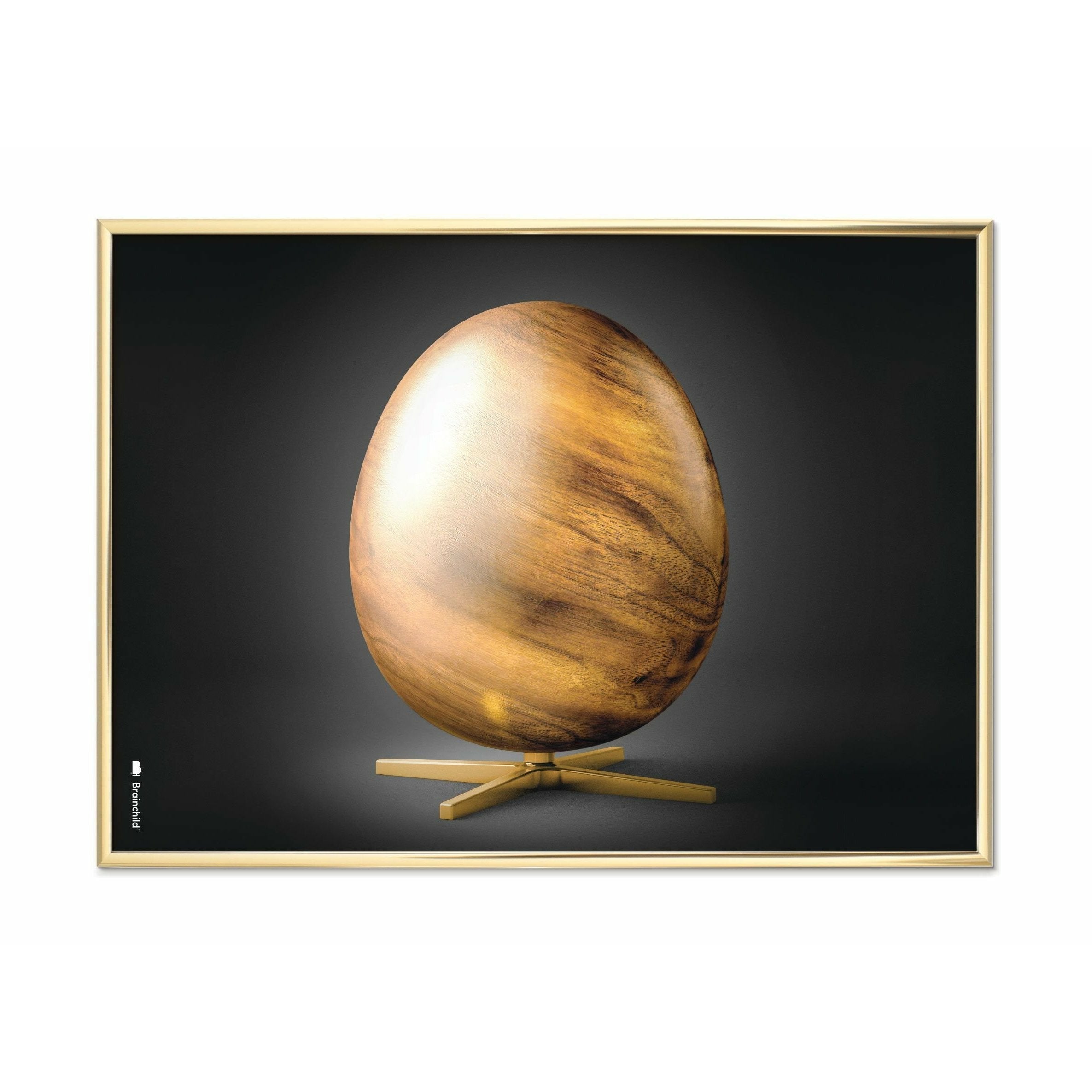 Brainchild Egg Cross Format Poster, Brass Frame 50 X70 Cm, Black