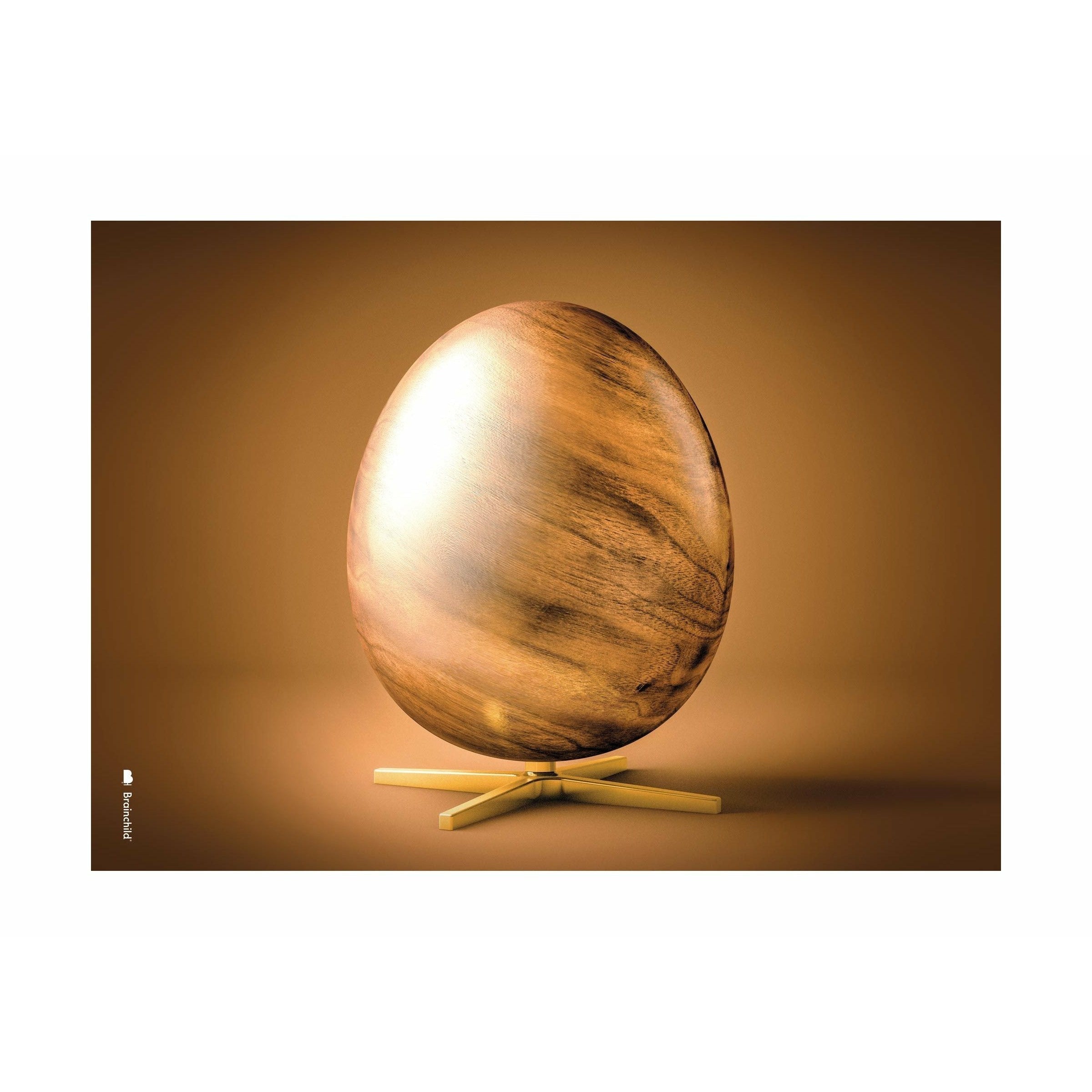 Plakat w formacie jaja bez ramy 30 x40 cm, brązowy