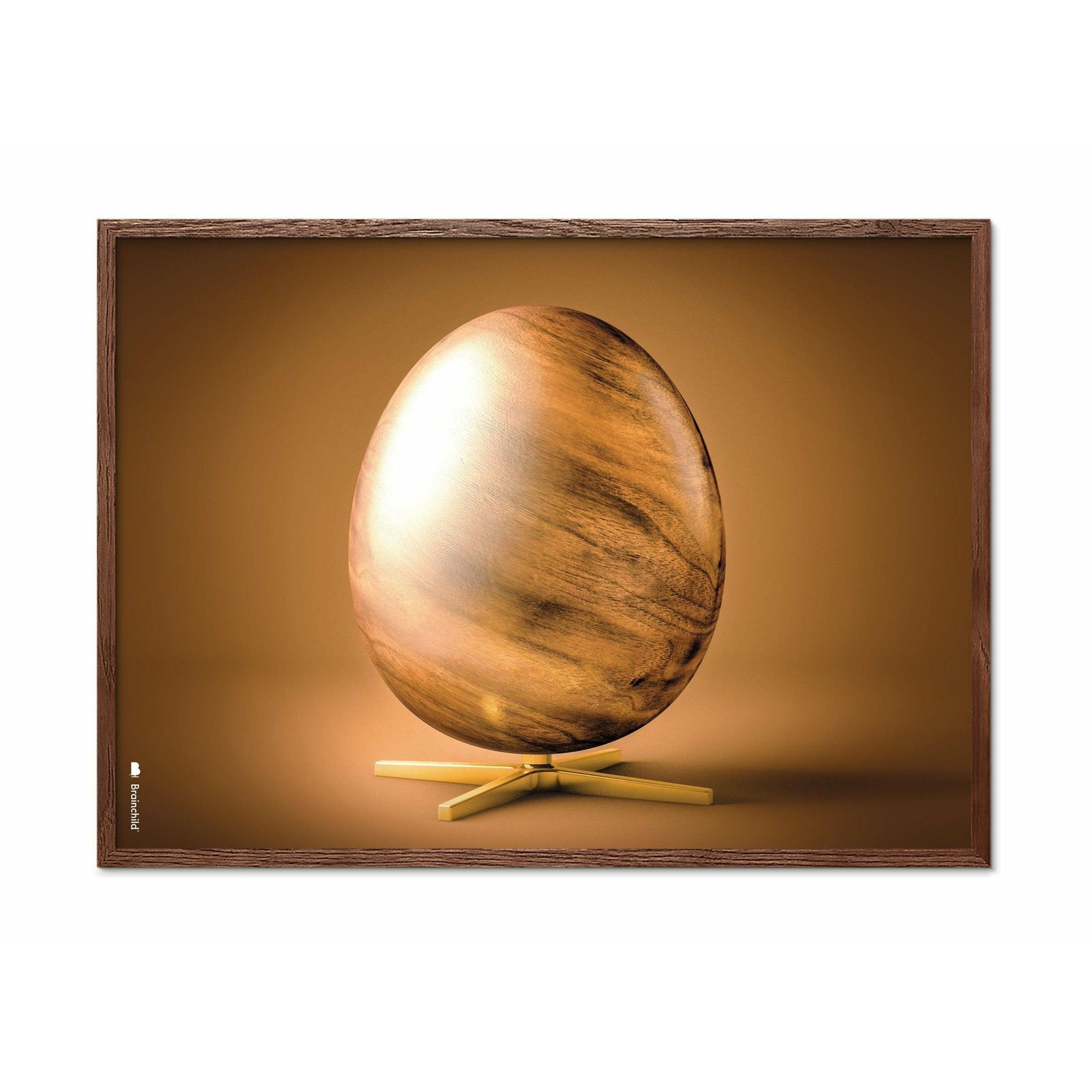 Brainchild Egg Cross Format Poster, Frame Made Of Dark Wood 30x40 Cm, Brown