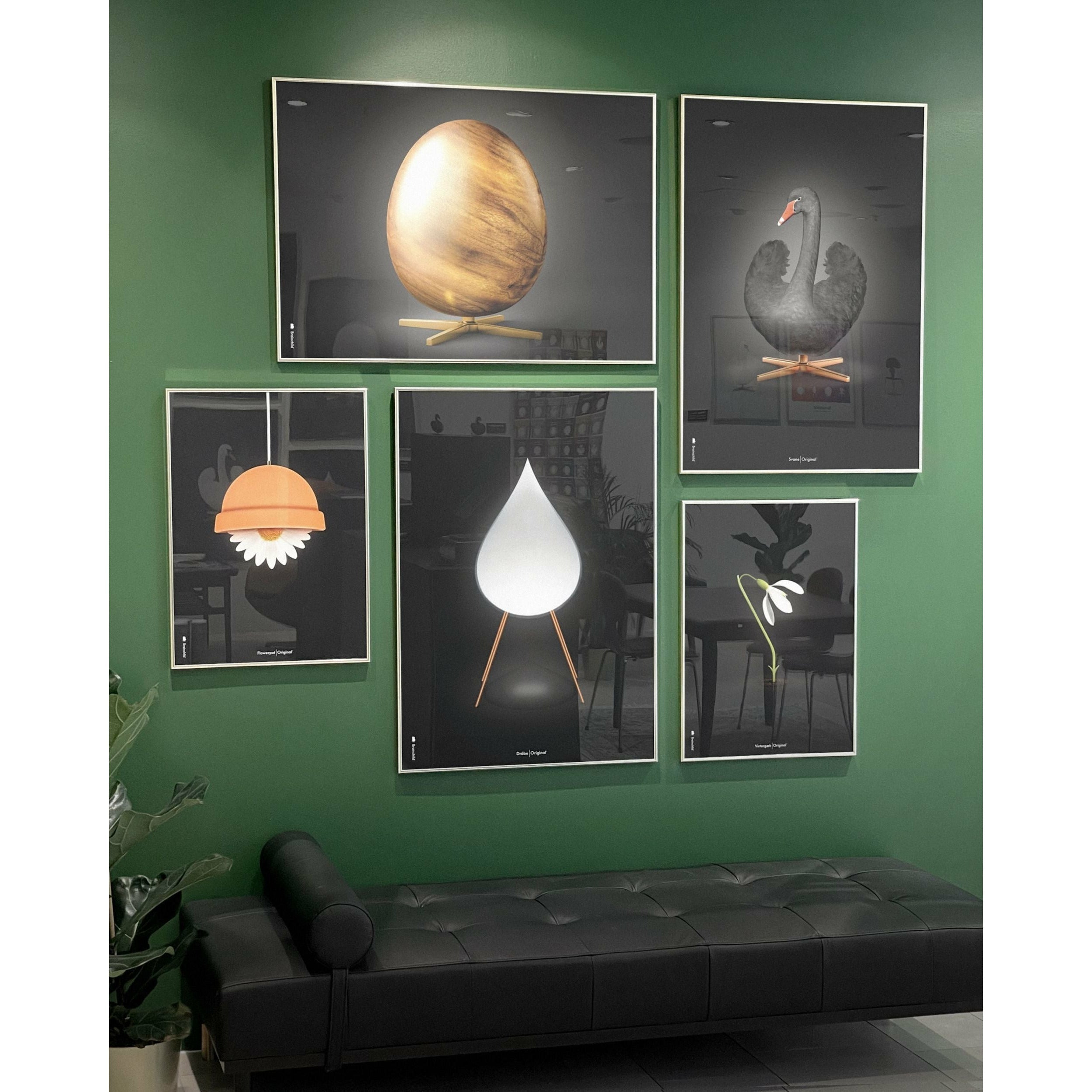 Plakat w formacie jaja pomysłu, rama wykonana z ciemnego drewna 70x100 cm, czarny