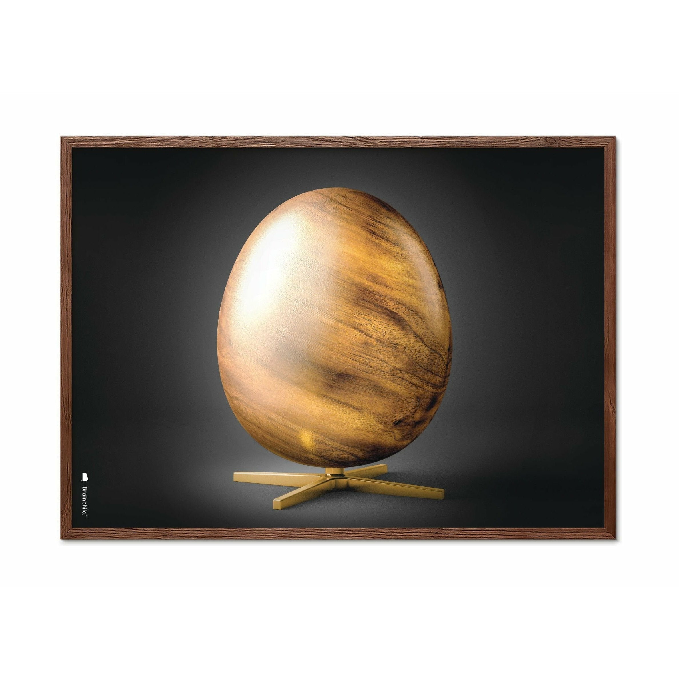Plakat w formacie jaja pomysłu, rama wykonana z ciemnego drewna 70x100 cm, czarny
