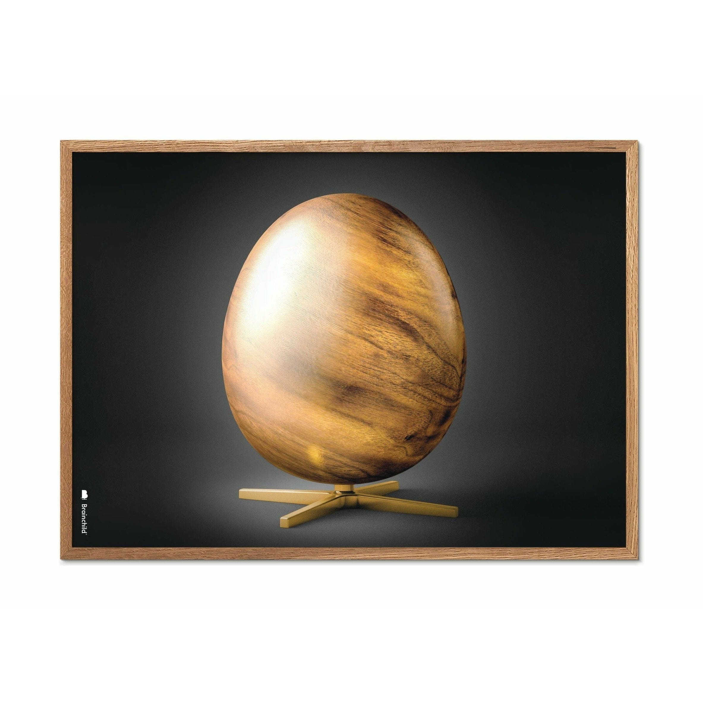 Plakat w formacie jaja pomysłu, rama wykonana z jasnego drewna 70 x 100 cm, czarny