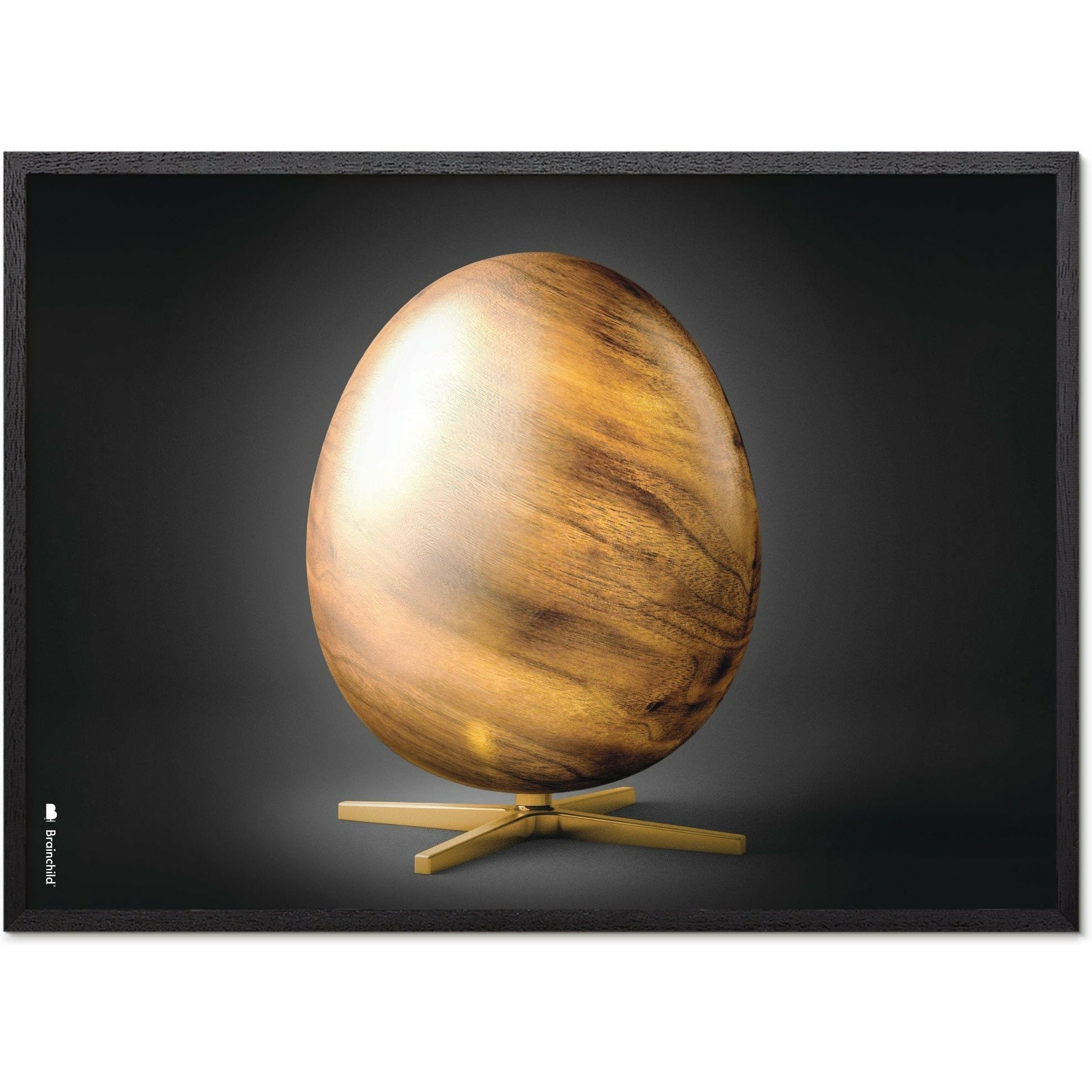 Plakat w formacie jaja pomysłu, rama w czarnym lakierowanym drewnie 50x70 cm, czarny