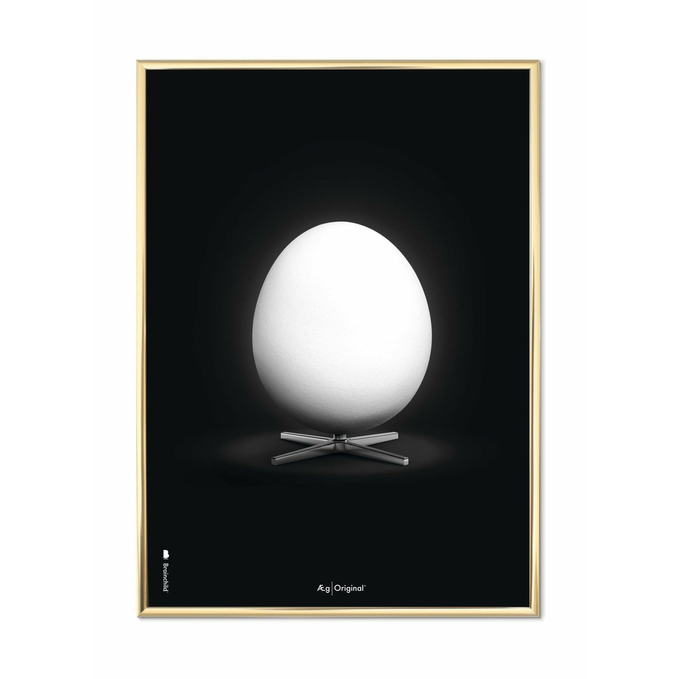 Klasyczny plakat jaja, mosiężna rama 70 x 100 cm, czarne tło