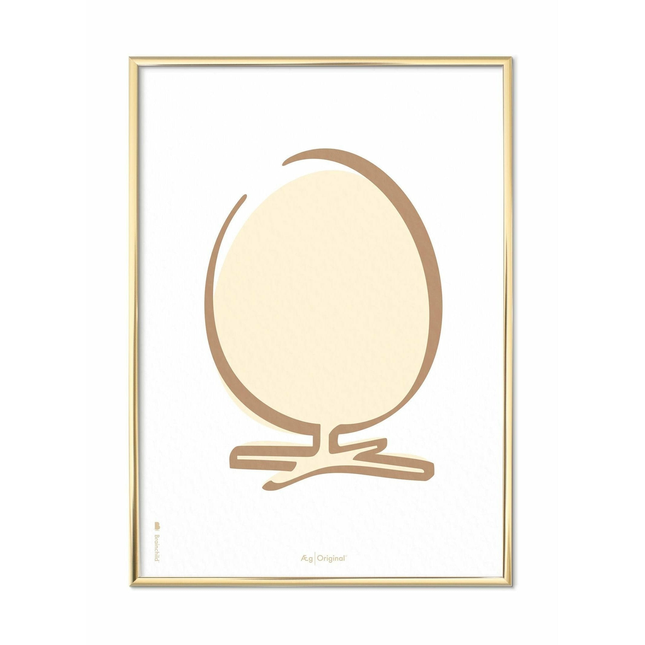 Pomysły plakat linii jaj, mosiężna ramka 30x40 cm, białe tło