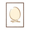 Brainchild Egg Line Poster, Dark Wood Frame 30x40 Cm, White Background