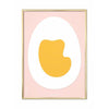 Brainchild Egg Paper Clip Poster Brass Colored Frame A5, Pink Background