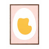 Plakat klipu z papieru do jajka, rama wykonana z ciemnego drewna 50x70 cm, różowe tło