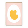 Plakat klipu z papieru do jajka, rama wykonana z jasnego drewna 30x40 cm, różowe tło