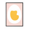 Plakat klipu z papieru do jajka, rama w czarnym lakierowanym drewnie A5, różowe tło
