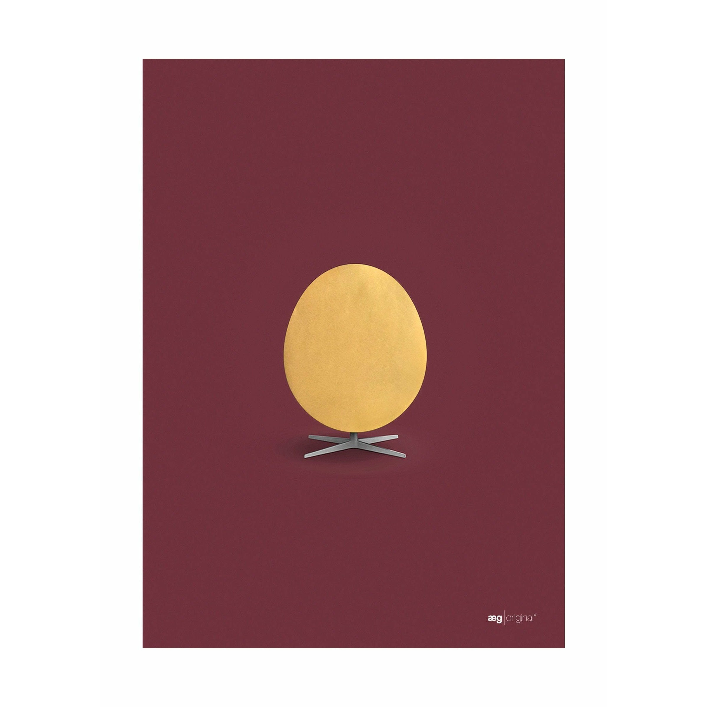 Brainchild Egg Poster Without Frame A3, Gold/Bordeaux Background