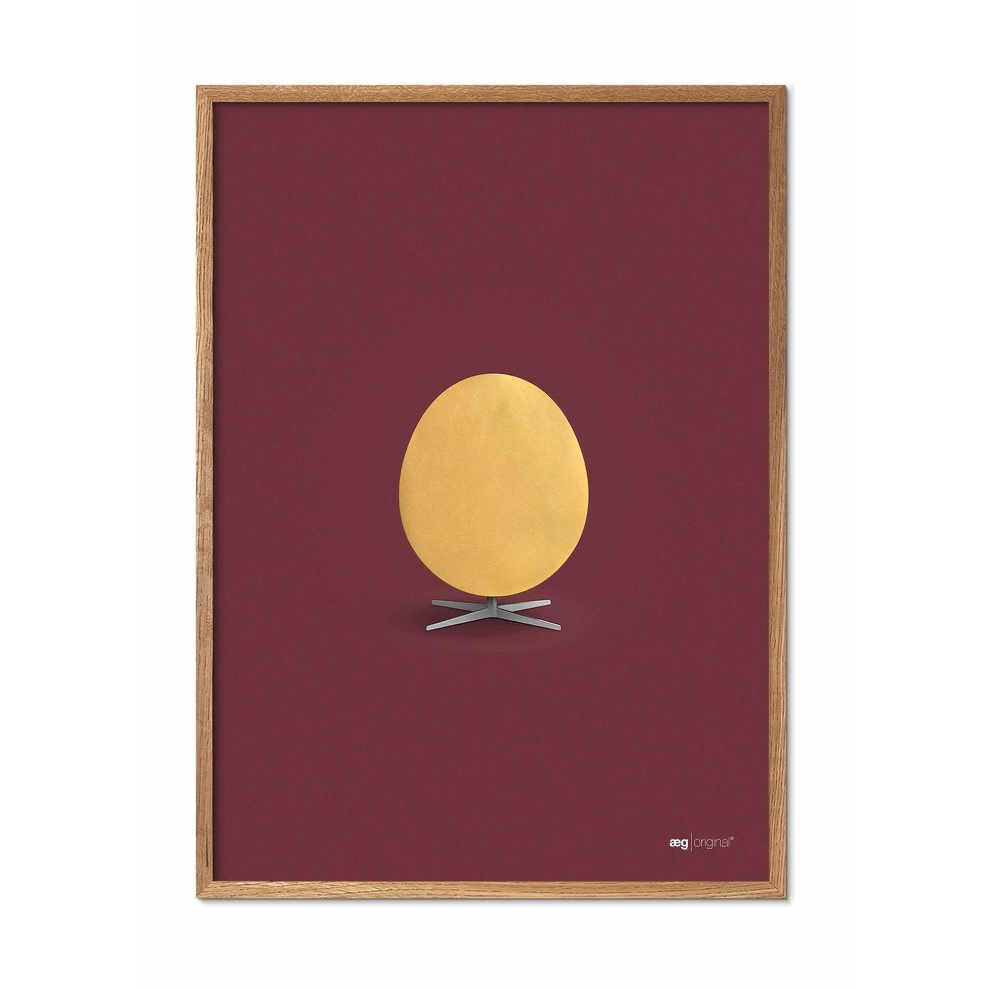 Pomysły plakat jajka, jasna drewniana rama A5, złoto/Bordeaux Tło