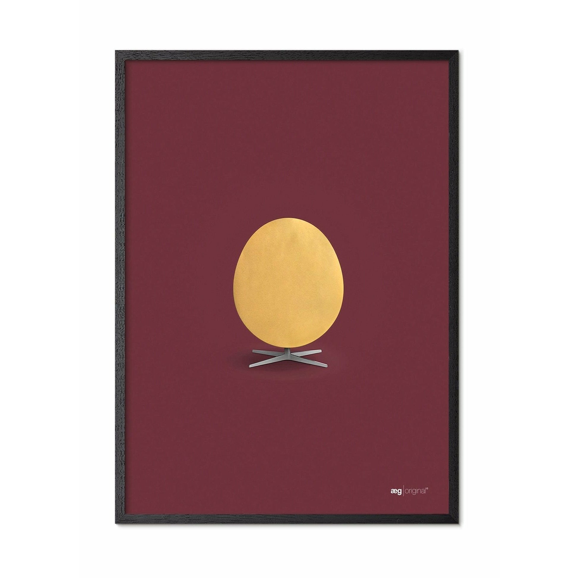 Pomysły plakat z jajka, rama w czarnym lakierowanym drewnie A5, złoto/Bordeaux Tło