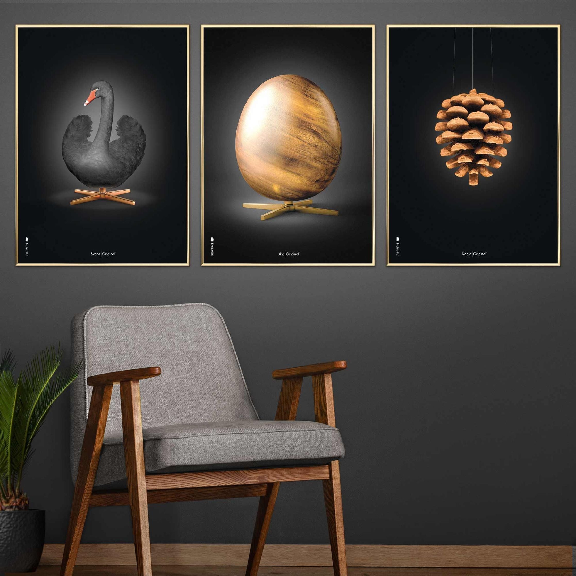 Brainchild Egg Figures Poster Without Frame A5, Black