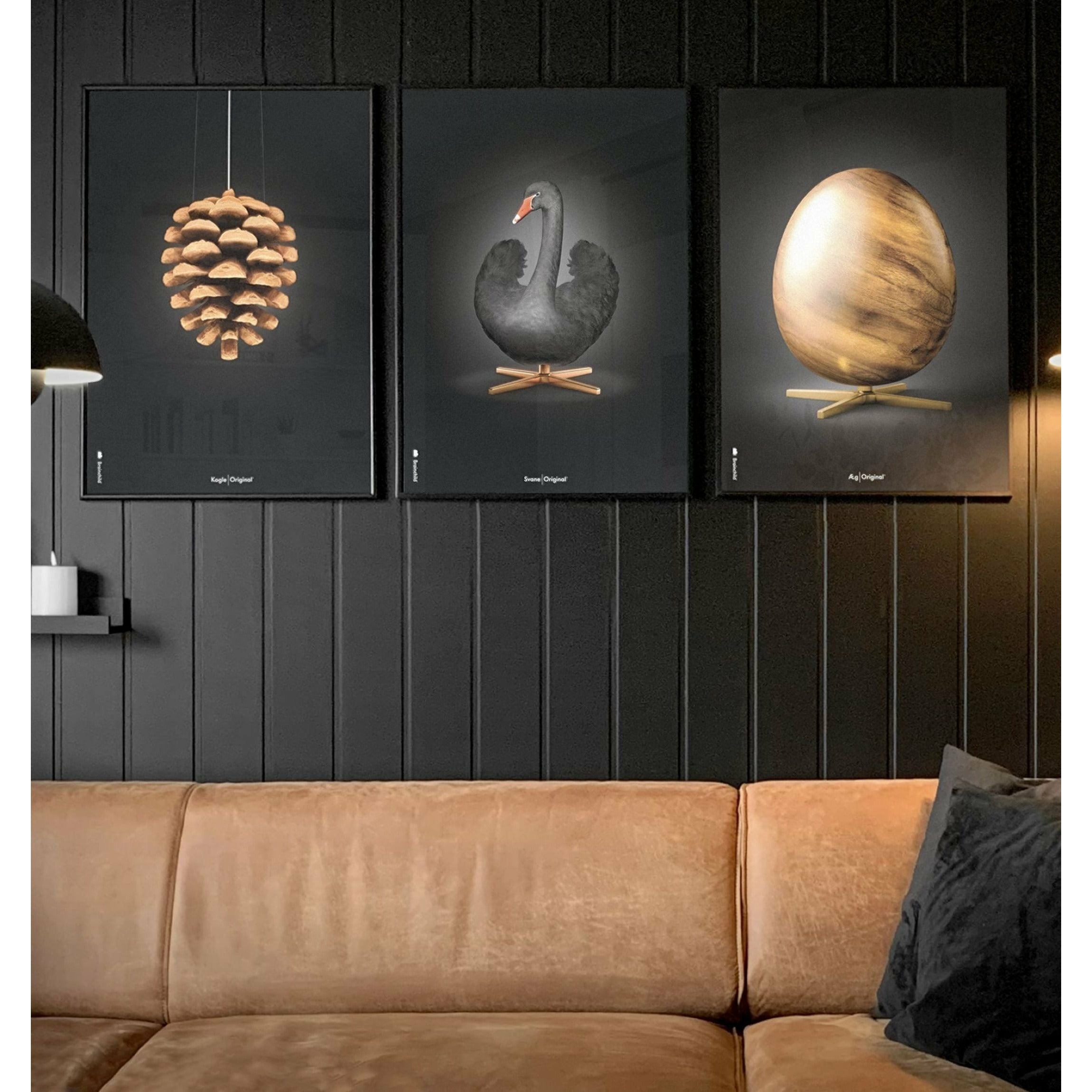 Pomysły plakat jaja, rama wykonana z jasnego drewna 70x100 cm, czarny