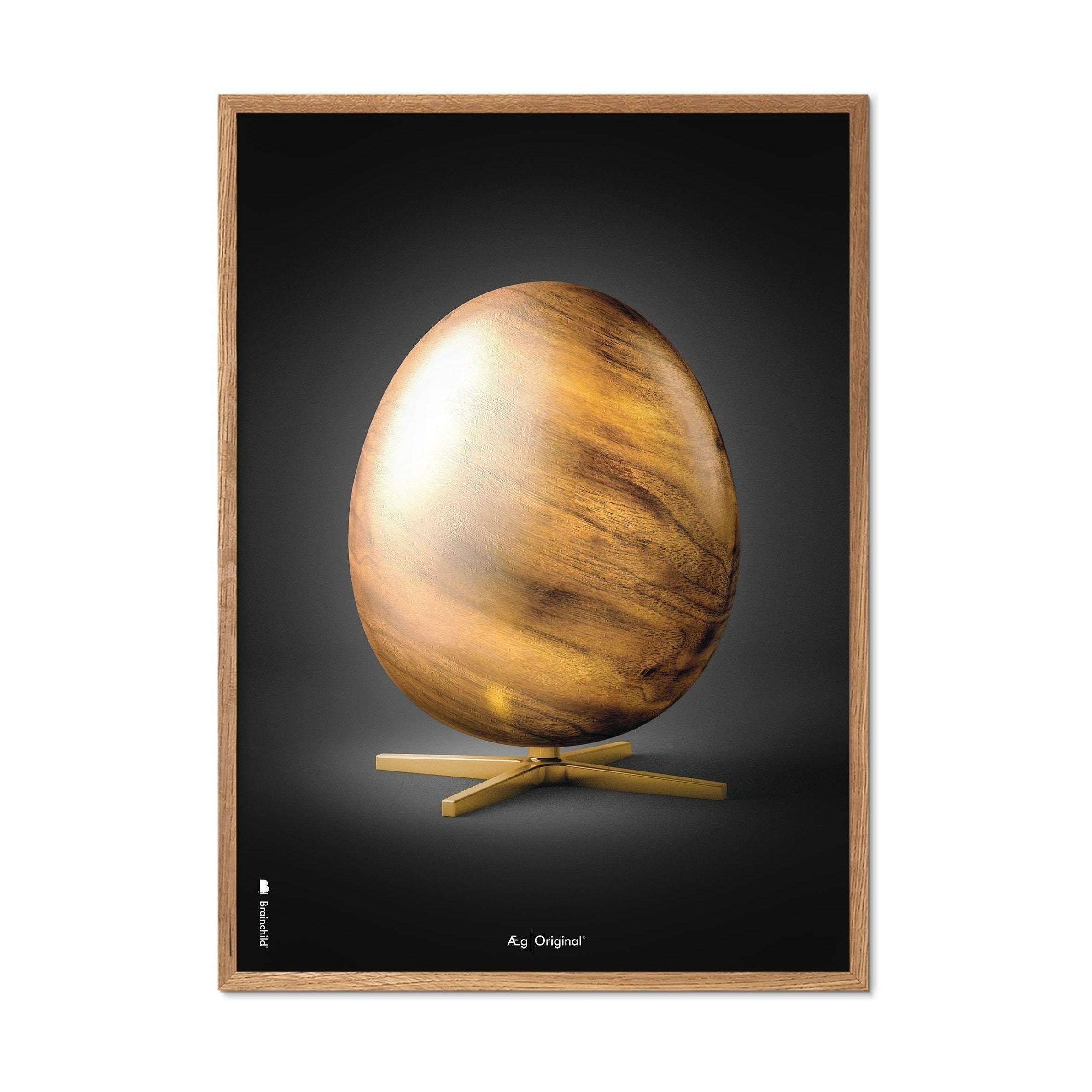 Pomysły plakat jaja, rama wykonana z jasnego drewna 70x100 cm, czarny