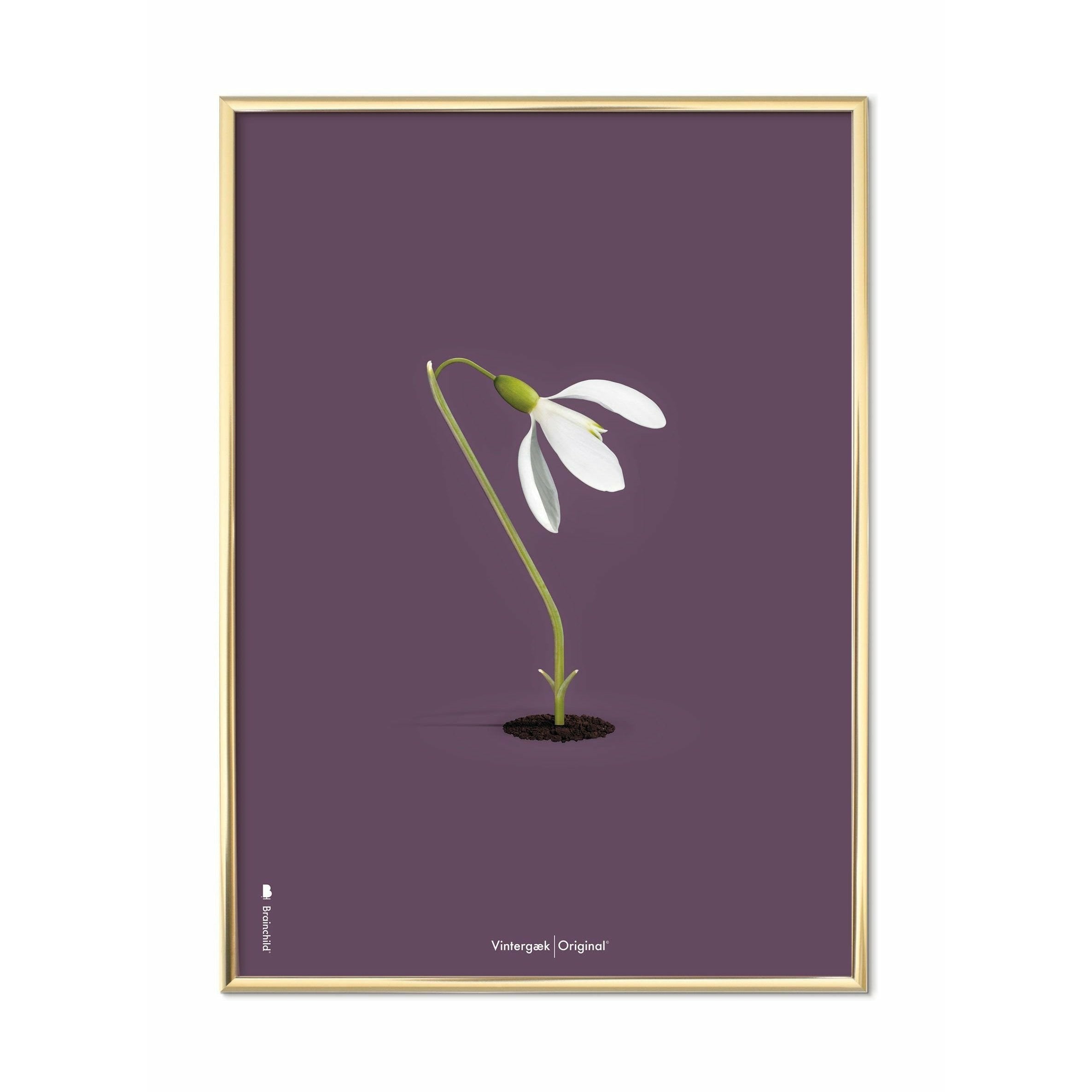 Pomysły Klasyczny plakat, mosiężny rama w kolorze mosiężnym 50x70 cm, fioletowe tło