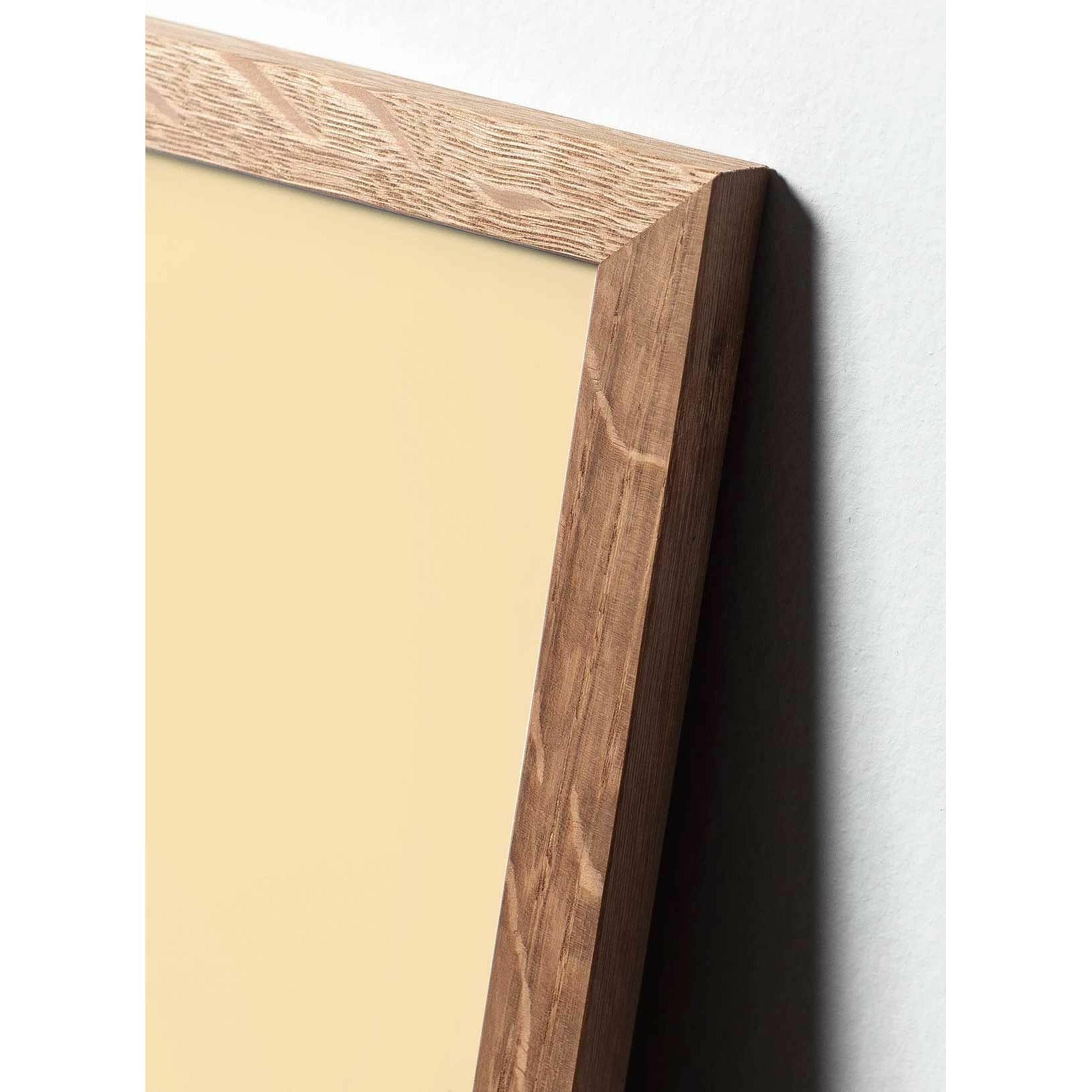 Brainchild Swan Line Poster, Frame Made Of Light Wood 50x70 Cm, White Background