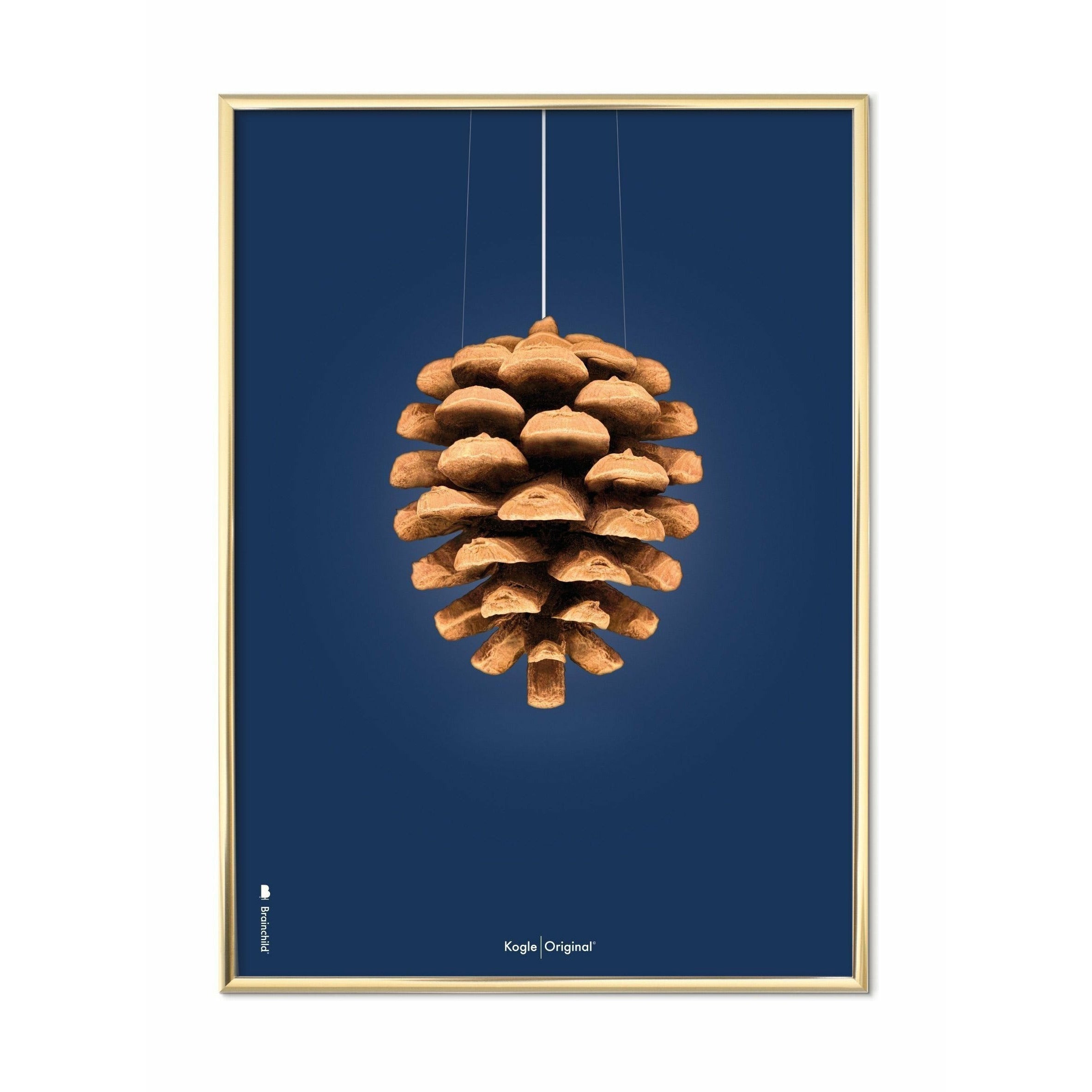 Pomysły Pine Classic Plakat, mosiężna ramka 30x40 cm, ciemnoniebieskie tło