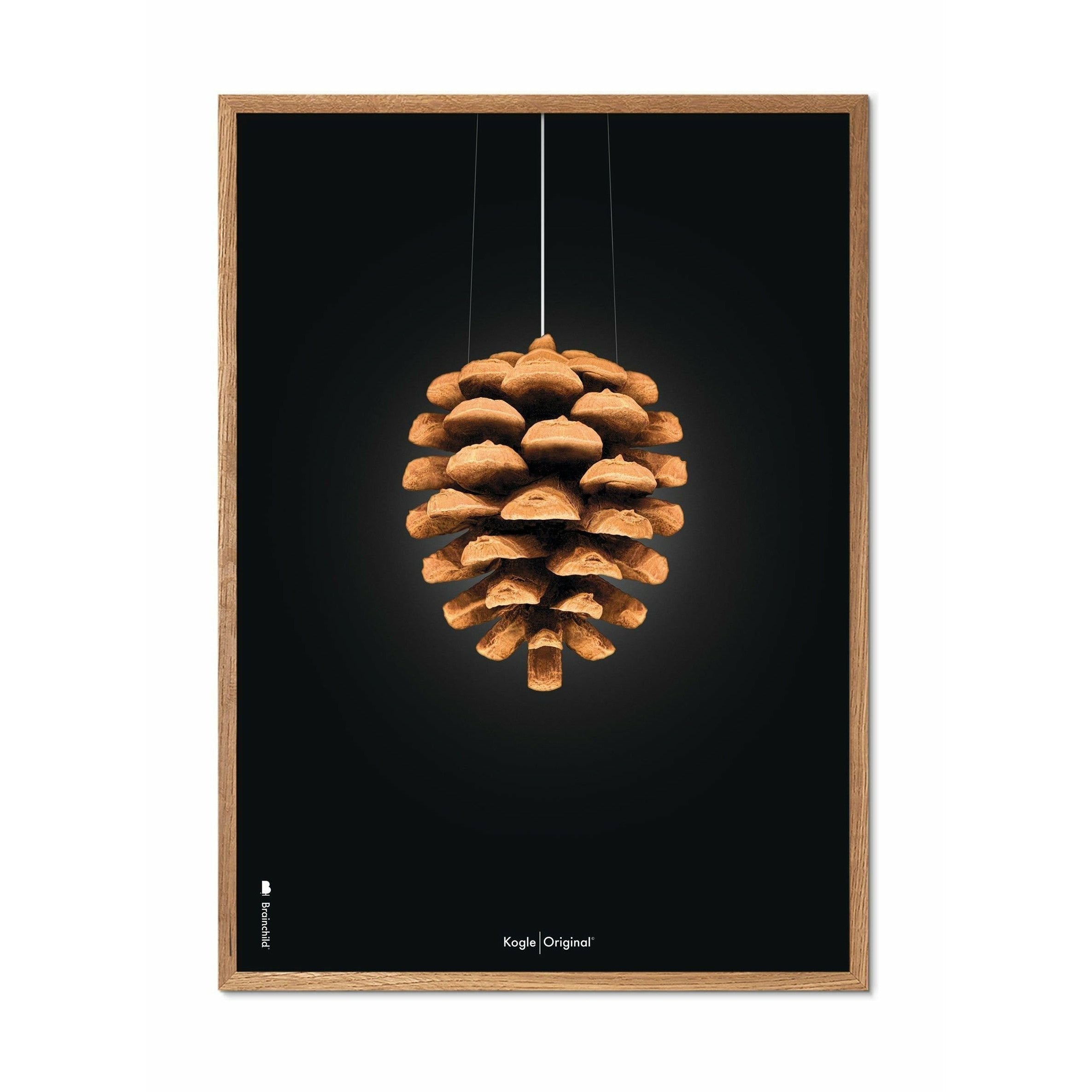 Pomysły Pine Classic Plakat, rama wykonana z jasnego drewna 30x40 cm, czarne tło