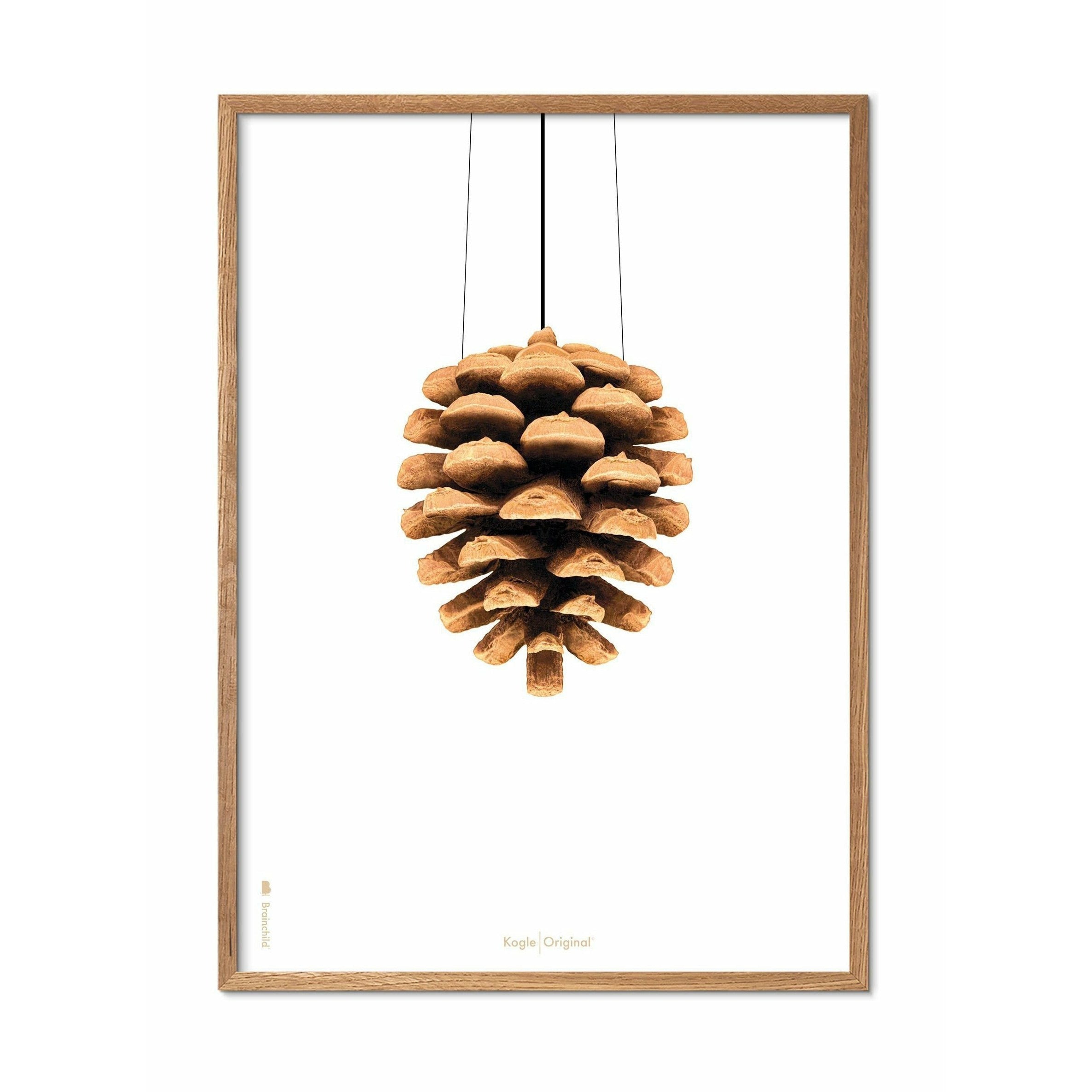 Pomysły Pine Classic Plakat, rama wykonana z jasnego drewna 30x40 cm, białe tło
