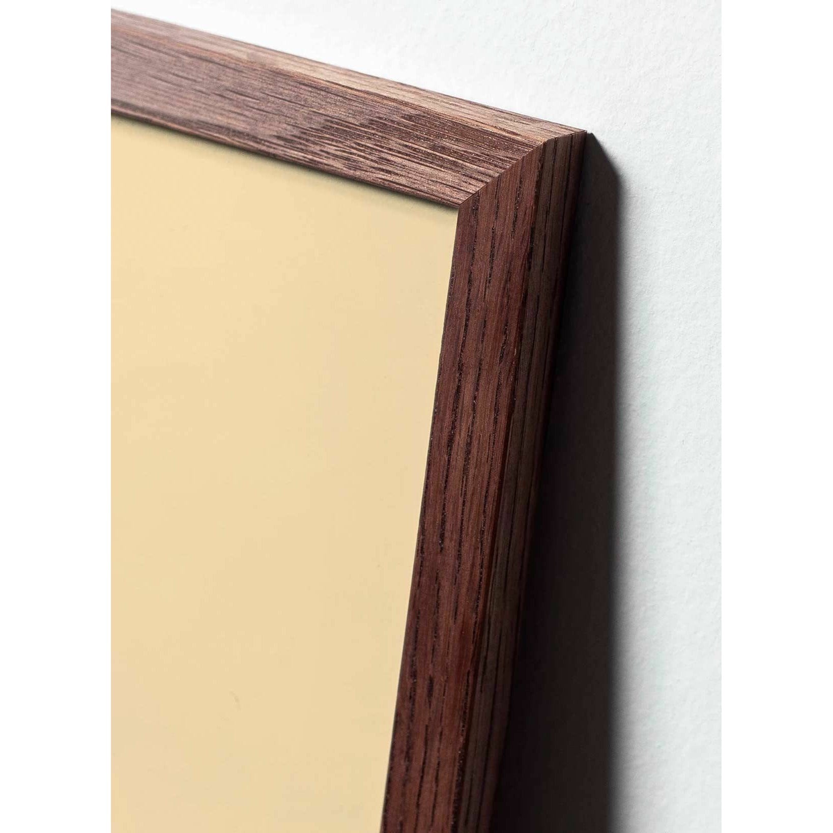 Brainchild Pine Cone Line Poster, Frame Made Of Dark Wood 50x70 Cm, White Background