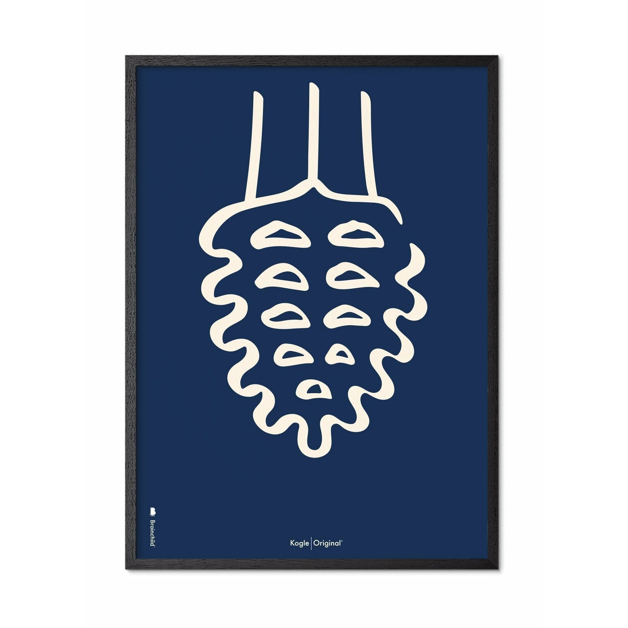 Pomysły plakat linii stożkowej, rama w czarnym lakierowanym drewnie 70x100 cm, niebieskie tło