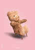 Pomysny plakat Teddy Bear Bez ramki 50x70 cm, różowe tło