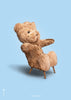 Pomysny plakat Teddy Bear bez ramki A5, jasnoniebieskie tło