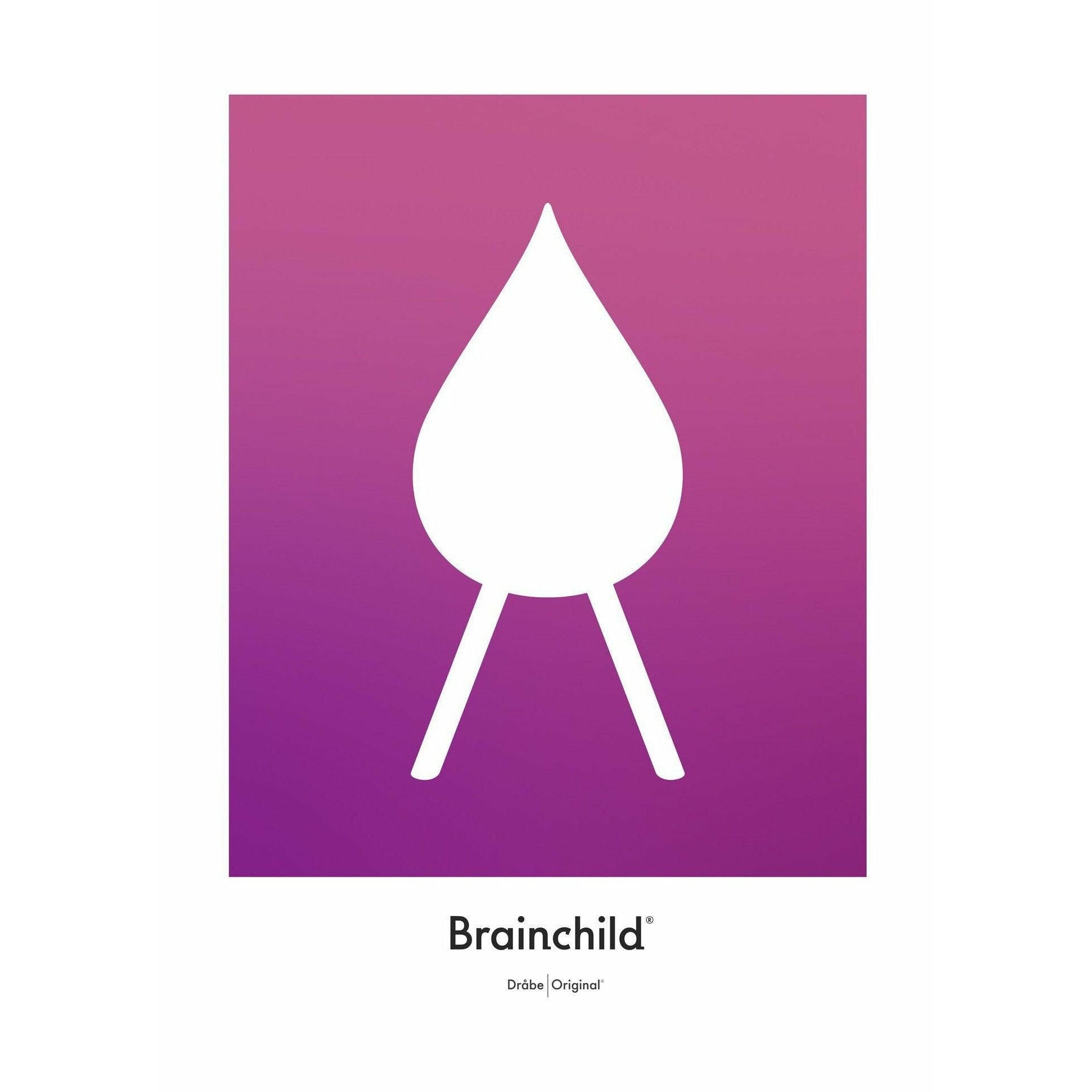Poster ikon ikon z kroplami pomysłu bez ramy 70 x100 cm, fioletowy