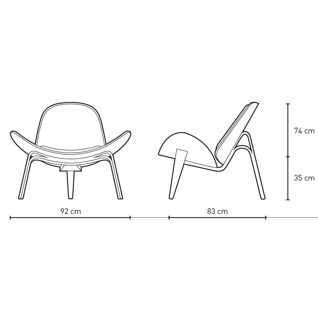 Carl Hansen CH07 krzesło, naoliwiona dębowa/czarna skóra Thor 301