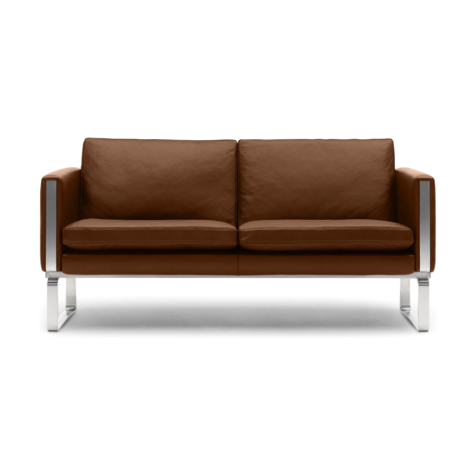 Sofa Carl Hansen CH102, stalowa/brązowa skóra