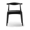 Krzesło łokciowe Carl Hansen CH20, kolorowa dębowa/czarna skóra