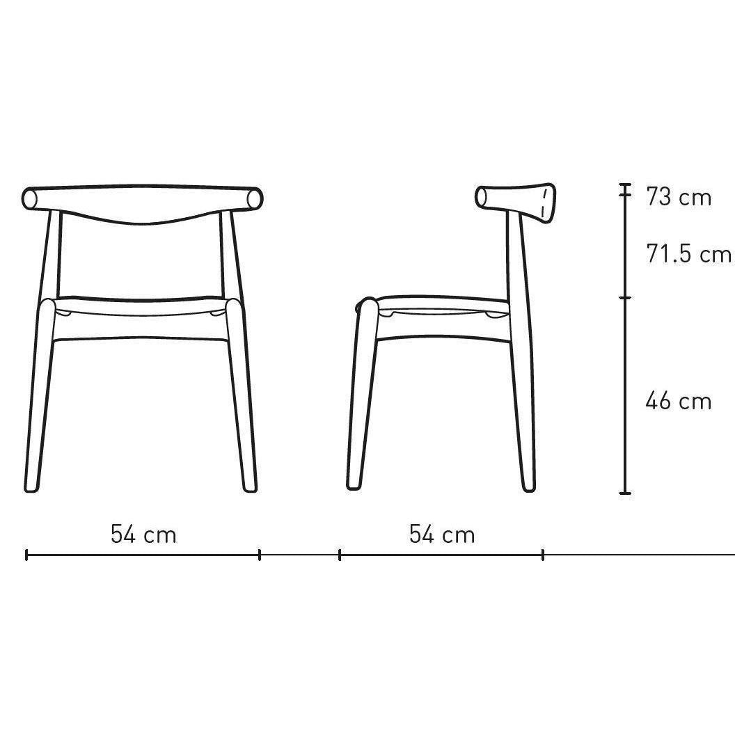 Krzesło łokciowe Carl Hansen CH20, naoliwiona dąb/jasnobrązowa skóra