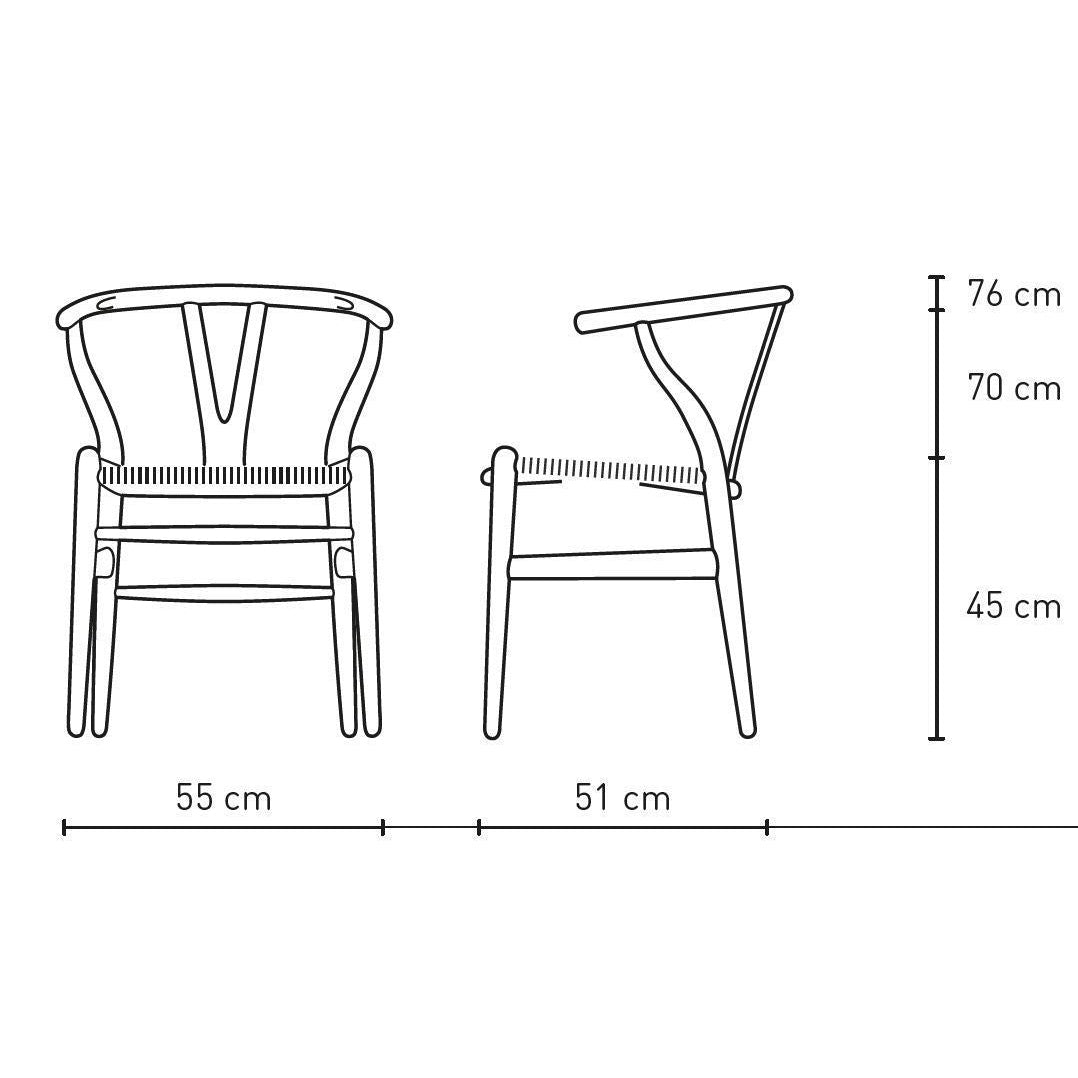 Carl Hansen CH24 Y Krzesek krzesło Naturalne papierowe sznur, buk/czerwony brąz