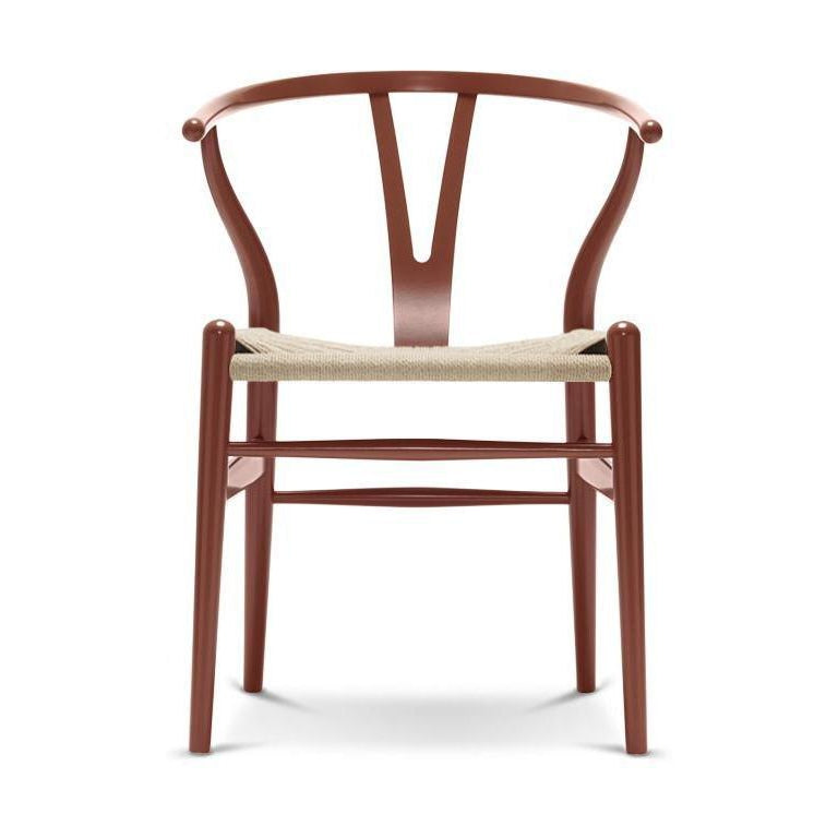 Carl Hansen CH24 Y Krzesek krzesło Naturalne papierowe sznur, buk/czerwony brąz