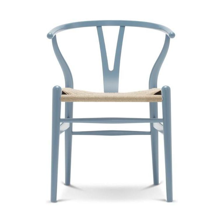 Carl Hansen CH24 Y Krzesek krzesło Naturalny papierowy przewód, budy/stalowy niebieski