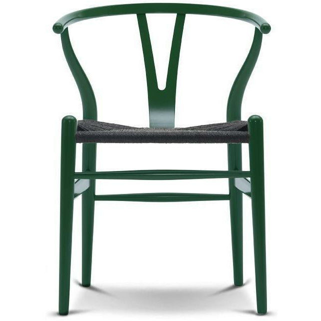 Carl Hansen CH24 Y Krzesek krzesło Czarny papier, buk/zielony trawę