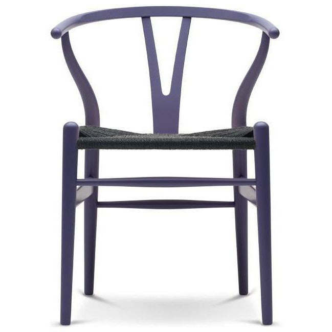 Carl Hansen CH24 Y Krzesek krzesło Czarny papier, buk/fioletowy niebieski