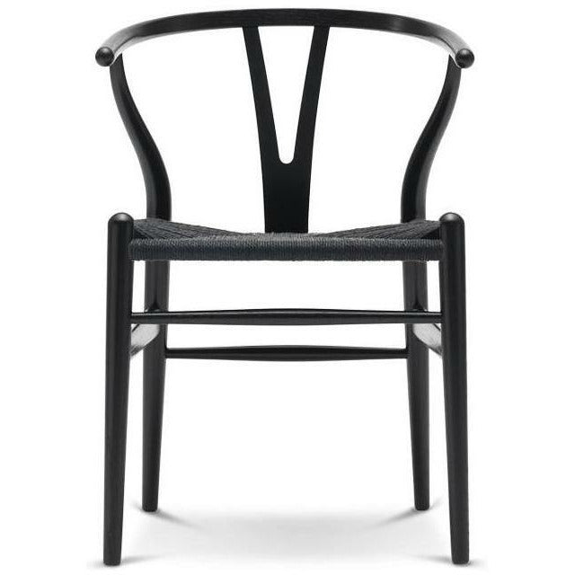 Carl Hansen CH24 Wishbone krzesło czarny papier, czarny dąb
