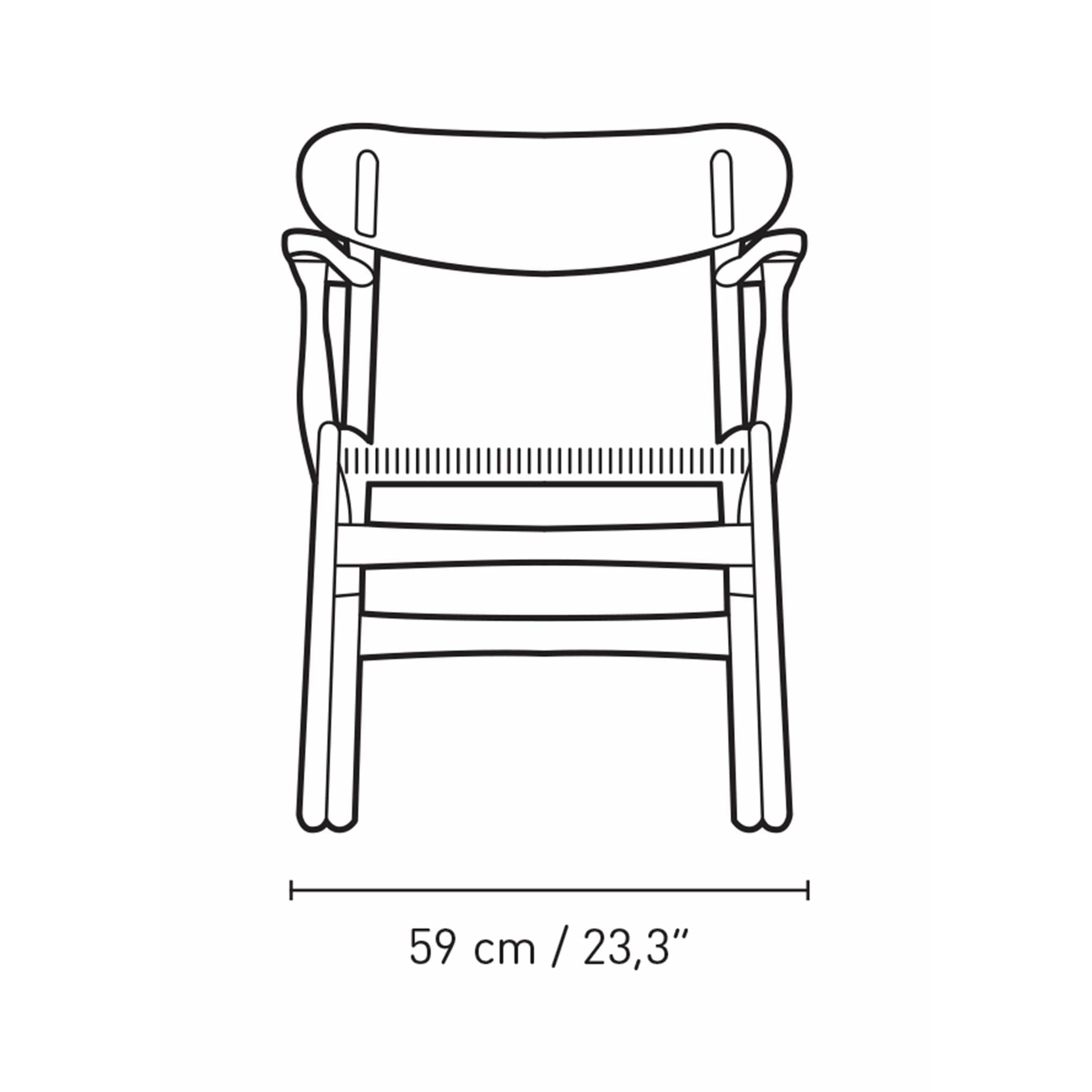 Carl Hansen CH26 krzesło dębowe dym w kolorze/ramię i tył: dąb/czapkę: dąb, naturalny sznurek