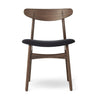 Krzesło Carl Hansen CH30P, naoliwiony orzech, czarny tkanina