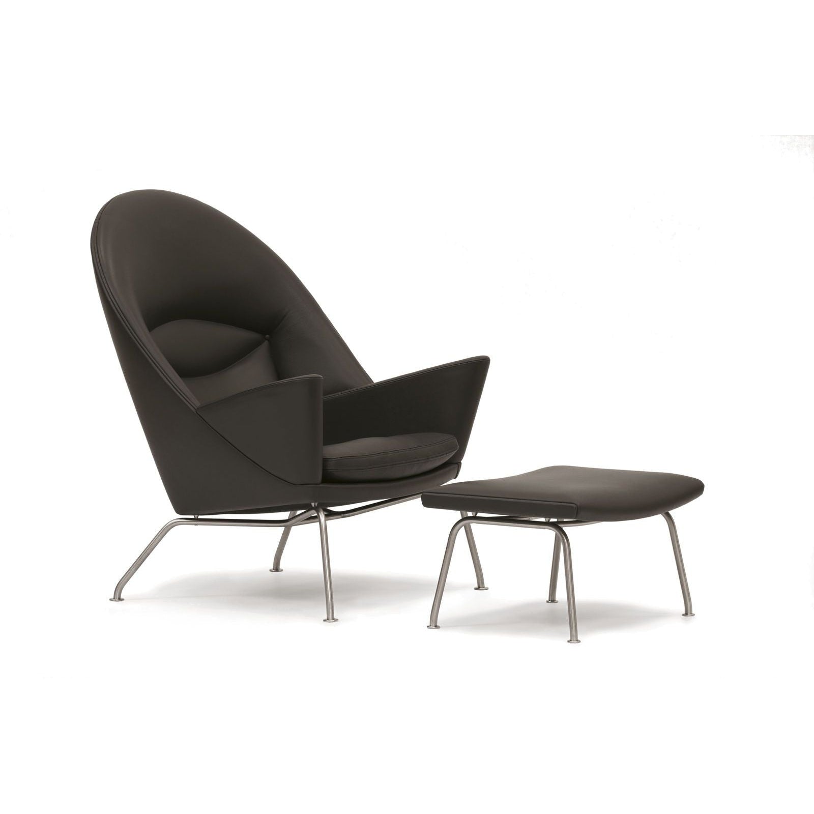 Carl Hansen CH468 Oculus krzesło, stalowa/jasnoszary tkanina