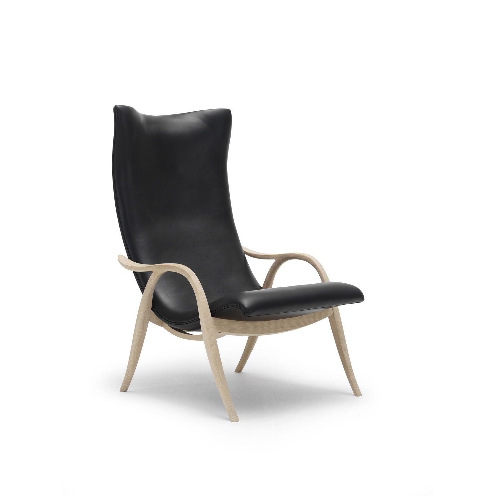 Charakterystyczne krzesło Carl Hansen FH429, naoliwiona dębowa/czarna skóra